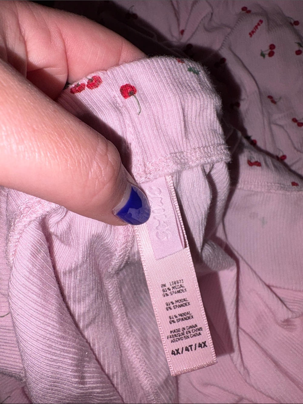 SKIMS Pink Cherry Print Pajama Pants - Picture 3 of 3